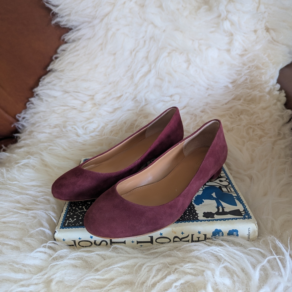 J. Crew Flats in Burgundy Suede